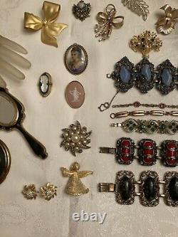 Lot Of Vintage Designer Signed High End Jewelry And Accessories