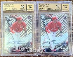 Lot of 2 2016 Trea Turner Topps High Tek Rookie RC BGS 10 With 10 Auto Pristine