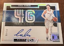 Luka Doncic 2021-22 Impeccable ON CARD Auto #/46, 46 Point Playoff Career High
