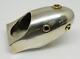 MAGNIFICENT signed MODERNIST BULLET BOMBE DOME STERLING SILVER 14K YGOLD RING