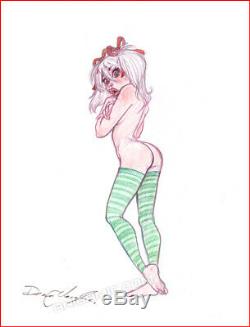 MANDY Color ORIGINAL ART Signed DEAN YEAGLE Sexy STOCKING High Socks HOT Drawing