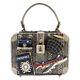 MARY FRANCES Mile High Suitcase Travel Bag Handbag Beaded Grey Signed NEW