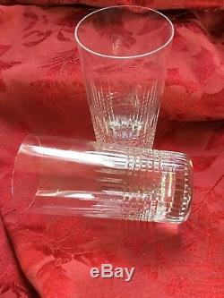 MIB FLAWLESS Exquisite BACCARAT Pair NANCY Art Crystal HIGH BALL TUMBLER GLASSES