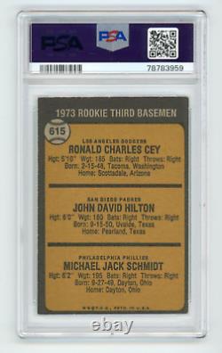 MIKE SCHMIDT HOF 95 Signed 1973 Topps ROOKIE Baseball Card #615 PSA AUTO 10