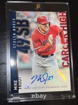 MIKE TROUT 2015 Topps AUTO Career High 49 STOLEN BASES Autograph? Angels