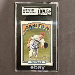 MIKE TROUT 2021 Topps Heritage Real One Autograph Angels SGC 10/9.5