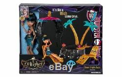 MONSTER HIGH 13 WISHES FIVE DOLLS, CASBAH SIGNED PRINT ART & TWO PLAYSETS WithDOLLS