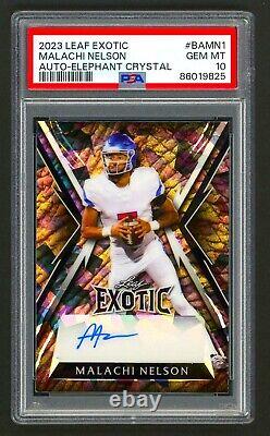 Malachi Nelson 6/8 Auto Elephant Crystal 2023 Leaf Exotic Psa 10