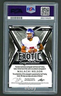 Malachi Nelson 6/8 Auto Elephant Crystal 2023 Leaf Exotic Psa 10