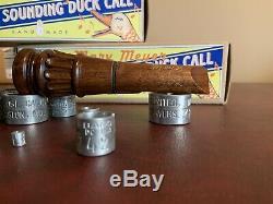 Marv Meyer Duck Call Highly Carved & Checkered Signed & Dated 2002