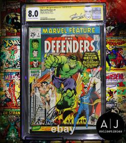 Marvel Feature The Defenders #1 CGC 8.0 STAN LEE SIGNED! (Marvel) HIGH RES SCANS