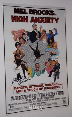 Mel Brooks Signed Autographed HIGH ANXIETY 11x17 Photo Poster Beckett BAS COA