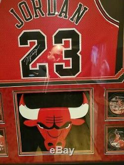 Michael Jordan Uda Upper Deck Authenticated High End Framed Signed Auto Jersey