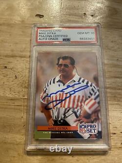 Mike Ditka PSA Autograph GEM MINT 1992 Hall Fame Vintage Chicago Bears Collector