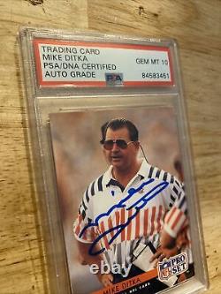 Mike Ditka PSA Autograph GEM MINT 1992 Hall Fame Vintage Chicago Bears Collector