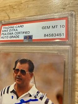 Mike Ditka PSA Autograph GEM MINT 1992 Hall Fame Vintage Chicago Bears Collector