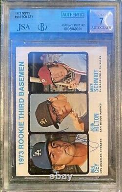 Mike Schmidt Rookie & Ron Cey Signed 1973 Topps Card #615 Hof Rc Beckett 7 Auto