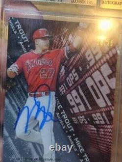 Mike Trout 2016 Topps High Tek Highlights Auto Autograph /25 Bgs 9.5/10 Angels