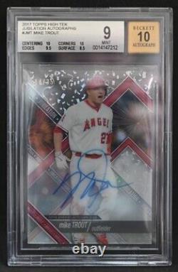 Mike Trout 2017 Topps High Tek Jubilation Autograph #14/35 Beckett 9 (10 Auto)