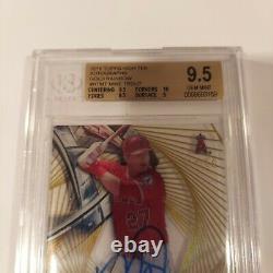 Mike Trout auto 2016 Topps High Tek Gold Rainbow BGS 9.5/10 Autograph #14/50