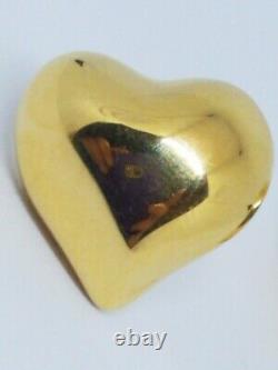Milor Italy 14k Yellow Gold High Polish Puffy Heart Stud Earrings