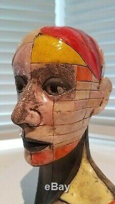Modernist sculpture ceramic by zbigniew Chojnacki measures 7 inches high. Signed