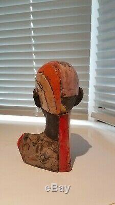 Modernist sculpture ceramic by zbigniew Chojnacki measures 7 inches high. Signed