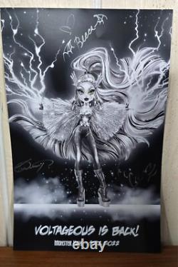 Monster High VOLTAGEOUS Frankie Stein SDCC 2022 LTD SIGNED AUTOGRAPHED POSTER