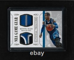 Monta Ellis 2014-15 National Treasures NBA GAME GEAR GOLD Dual Patch #1/10 1/1