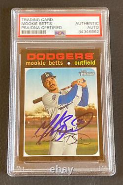 Mookie Betts Signed 2020 Topps Heritage High Autographed Auto Card PSA COA