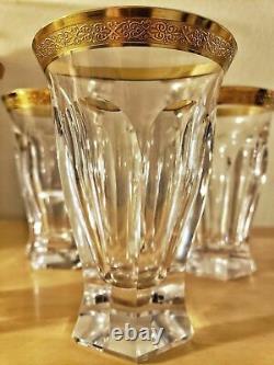 Moser Crystal Glass Adela Melikoff 24KT Gold Rim High Ball/Tumbler/Water/Water