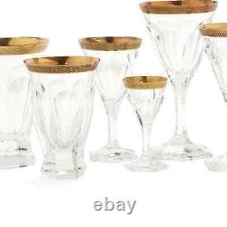 Moser Crystal Glass Adela Melikoff 24KT Gold Rim High Ball/Tumbler/Water/Water