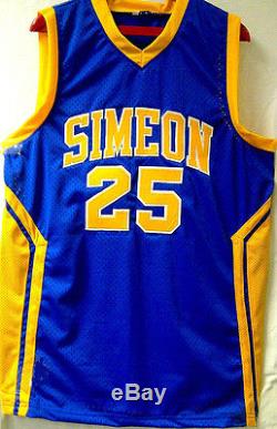 NEW YORK KNICKS Derrick Rose Signed Blue Simeon High Basketball Jersey PSA