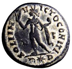 NONE ONLINE for Rome R(Star)P Licinius Follis Sol HQ EF++ Rare Roman Coin wCOA