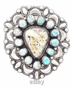 Navajo Sterling Silver High-Grade Dry Creek Turquoise Ring Size 7.5 -B. Johnson