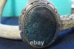 Navajo Sterling Silver High Grade Turquoise Pendant, Signed, 51 gr