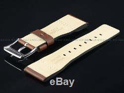 New OEM Glycine AIRMAN 30MM High Grade Leather Strap W Signed SS Polished Buckle