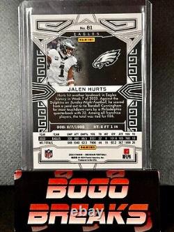 Obsidian Football 2023 Jalen Hurts Electric Etch White Contra 81 SP SSP