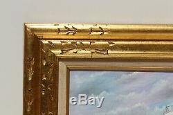 Oil painting on canvas, seascape, Sailing ship on the high seas, Signed, Framed