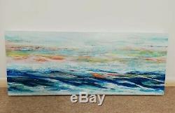 Original Abstract Painting 102x46cm Acrylic over Highly Textured Gesso Canvas