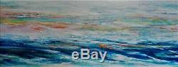 Original Abstract Painting 102x46cm Acrylic over Highly Textured Gesso Canvas