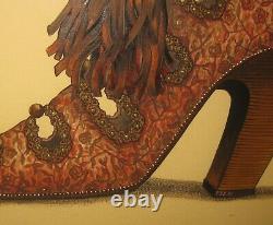 Original FIONA SAUNDERS'19th Century HIGH HEEL Tassel Shoe' PAINTING for BOMBAY