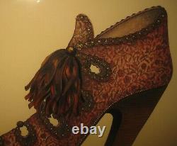 Original FIONA SAUNDERS'19th Century HIGH HEEL Tassel Shoe' PAINTING for BOMBAY