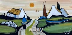 Original Painting Coastal Sunset By J. P. Rooney Highly Collectable. Ireland