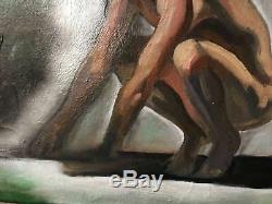 Original art High Textured nude body male painting original signed art knife
