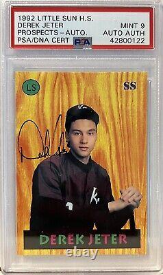 PSA 9 1992 Little Sun High School Prospects Derek Jeter AUTOGRAPH SIGNATURE MINT