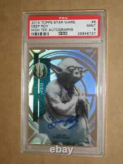 PSA 9 DEEP ROY YODA STAR WARS 2015 TOPPS HIGH TEK AUTO CARD movie autograph 1