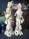 Pair of Antique BISQUE Porcelain Figurines 15 1/2 high, FRENCH, SIGNED