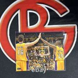 Pau Gasol Signed Los Angeles Lakers 8x10 Photo High 5 Kobe Autographed Steiner