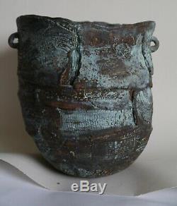 Peter Hayes large ceramic vessel highly textured surfaces signed